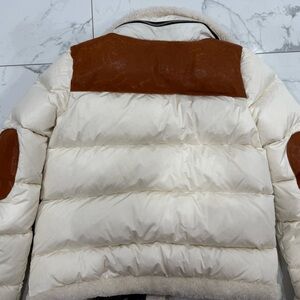 SAM. Cream and Brown Puffer Jacket